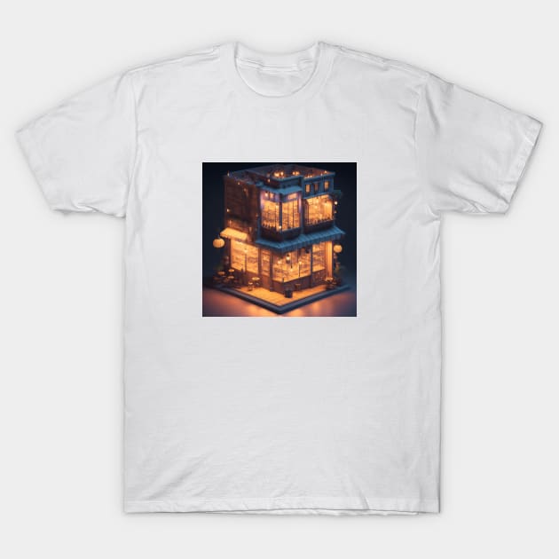 Isometric Coffee Vintage Geometric Cafe T-Shirt by Flowering Away